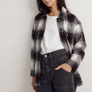 Madewell Twill Flannel Shirt-Jacket in Windowpane Plaid